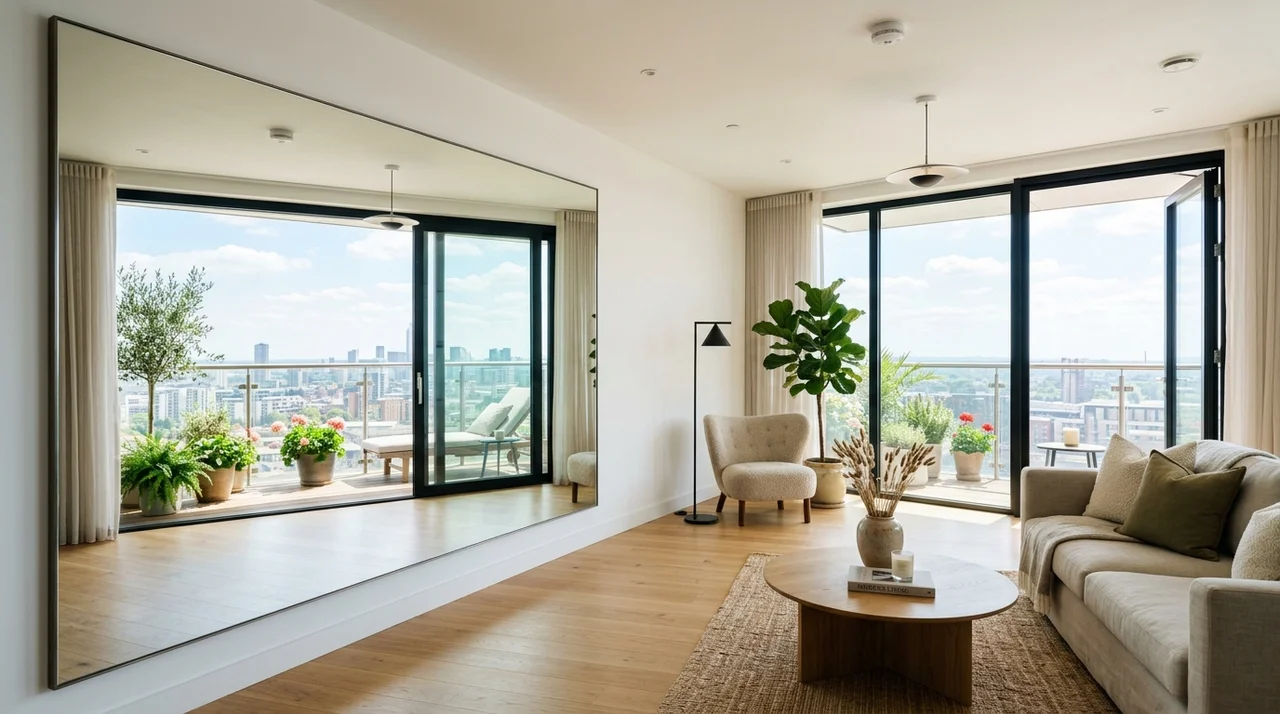 인테리어 거울 활용법, 거실을 2배 넓어 보이게 만드는 배치 전략 5가지