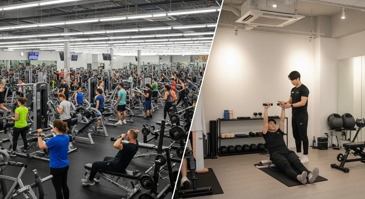 대형 헬스장 vs 1인 PT 전용샵, 어디가 더 비쌀까?