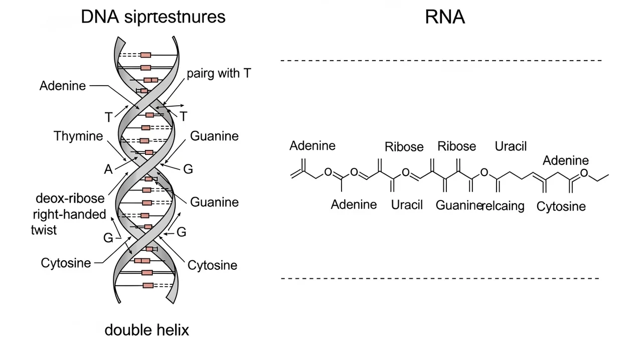 DNA vs RNA, 한눈에 비교하는 결정적 차이