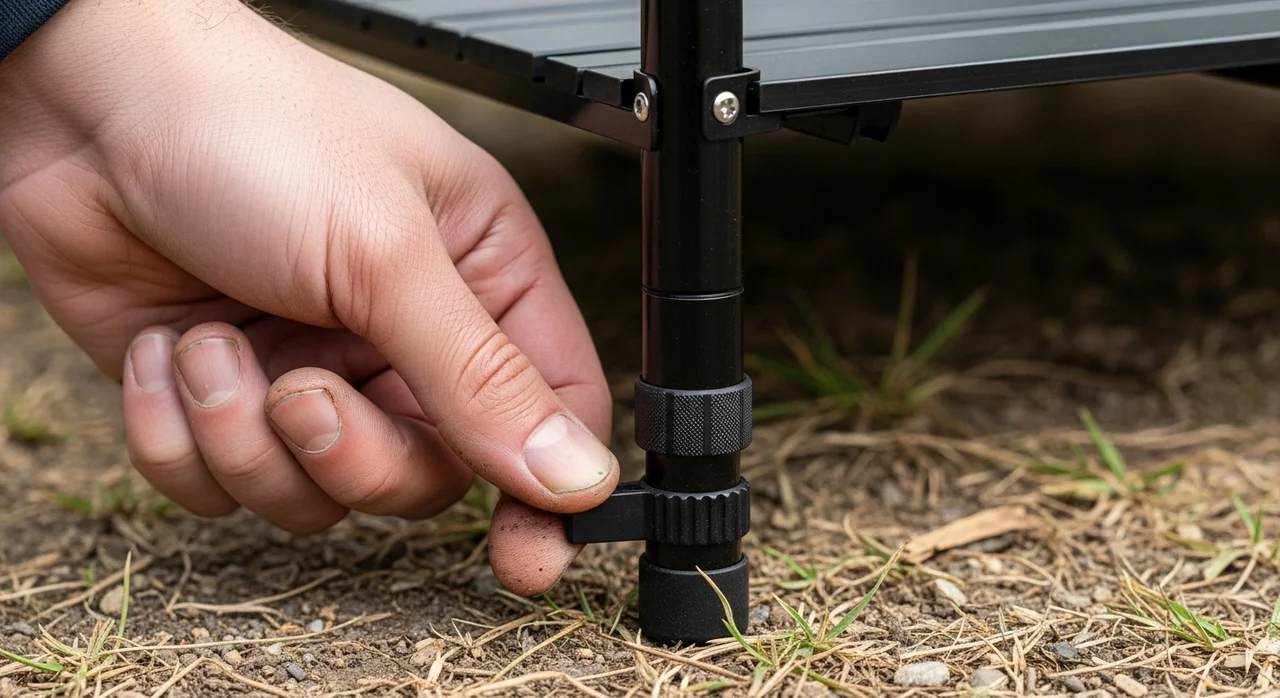 캠핑의 질을 바꾸는 롤테이블 다리 수평 맞추기