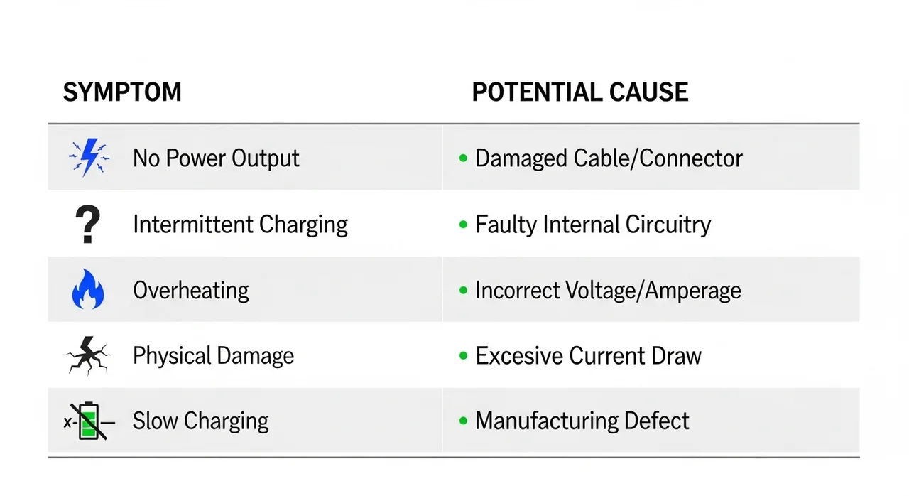 증상별로 보는 멀티 충전기 고장 원인 요약