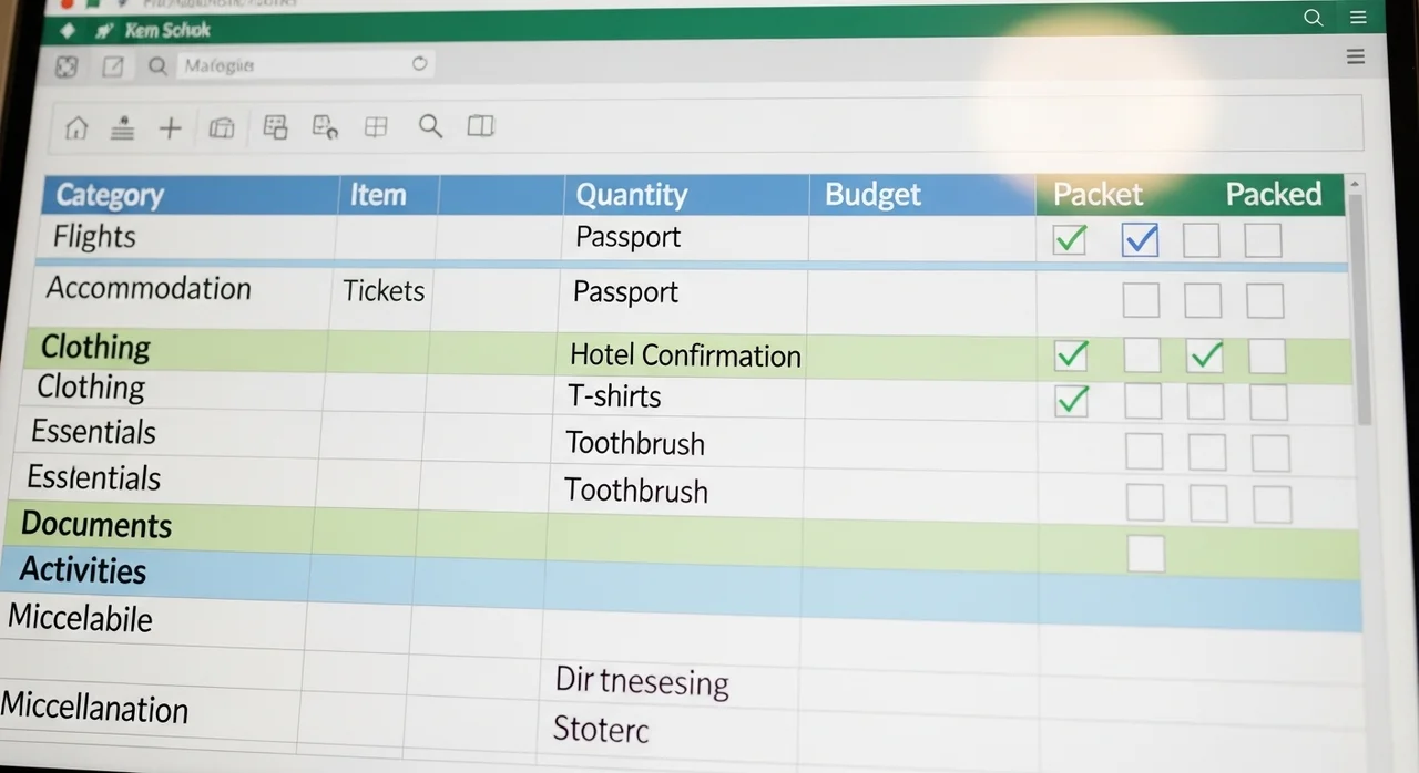베트남 여행 준비물 엑셀 리스트 활용법
