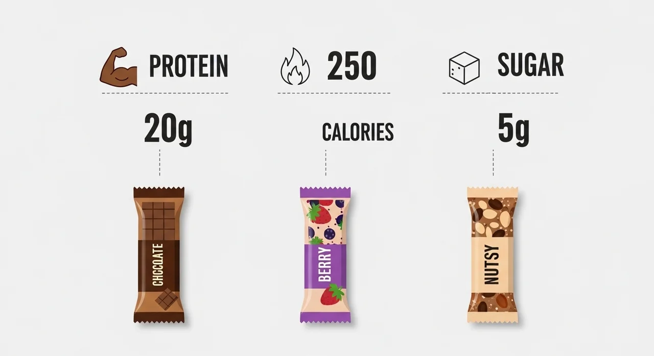 시중 인기 단백질 바 3종 영양 성분 데이터 비교