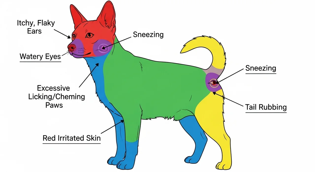 한눈에 보는 강아지 알러지 주요 증상