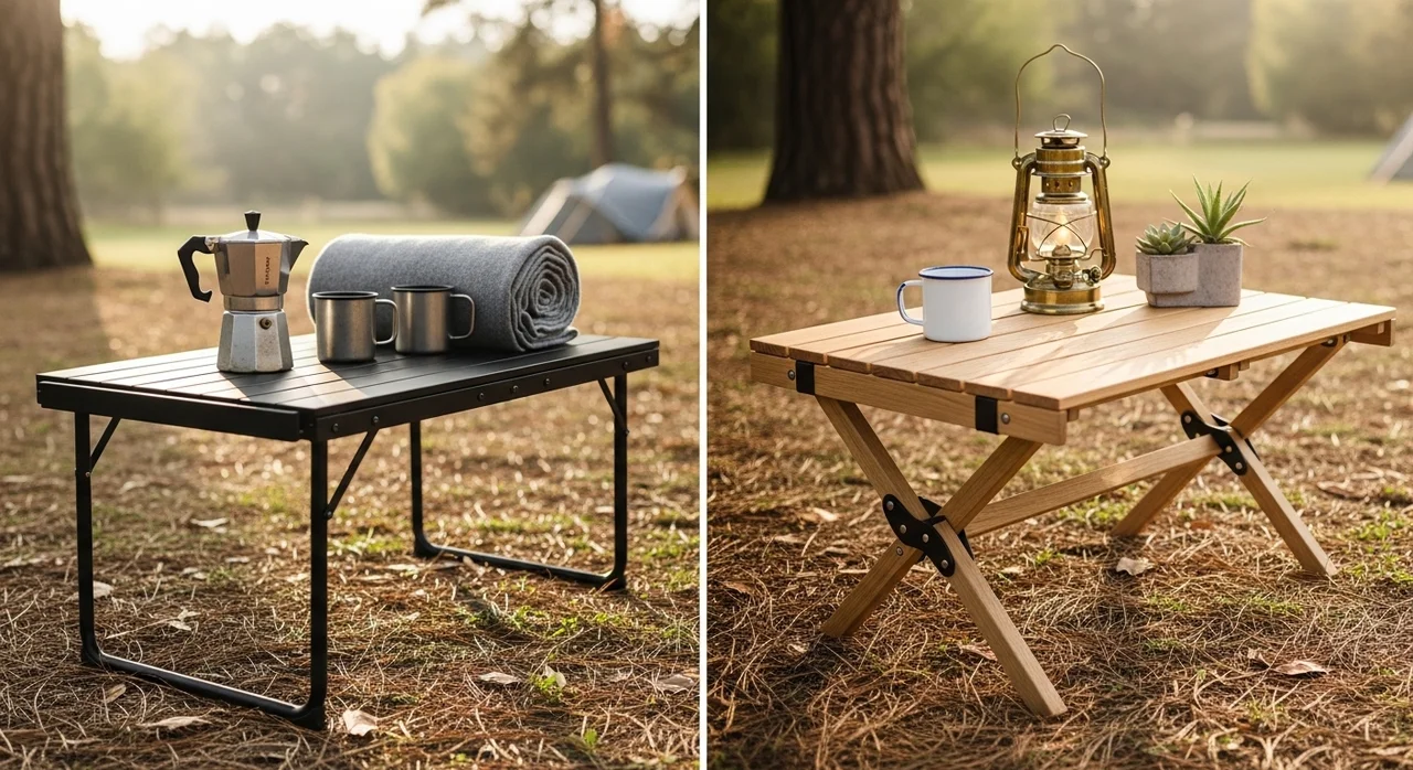 소재별 테이블 특징 비교: 알루미늄 vs 우드