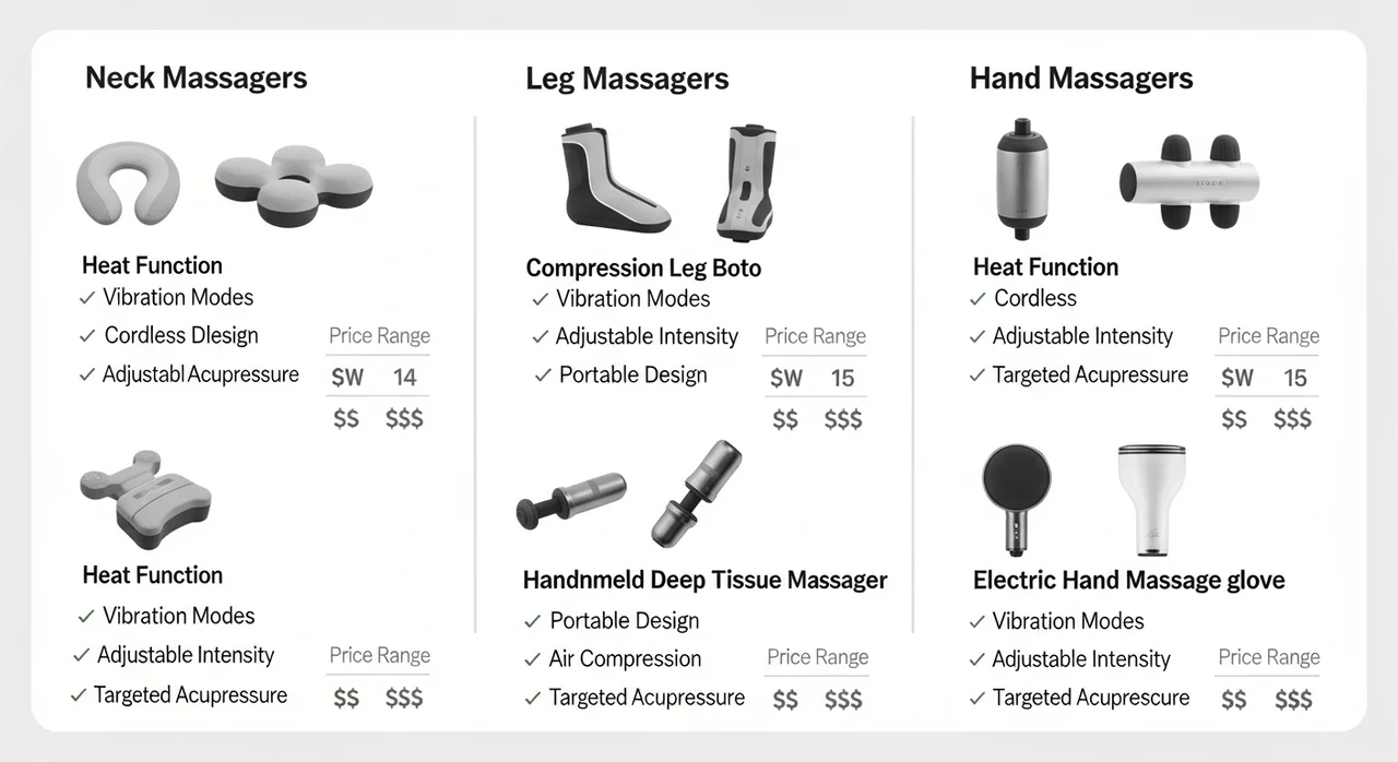 부위별 추천 마사지기 유형 비교