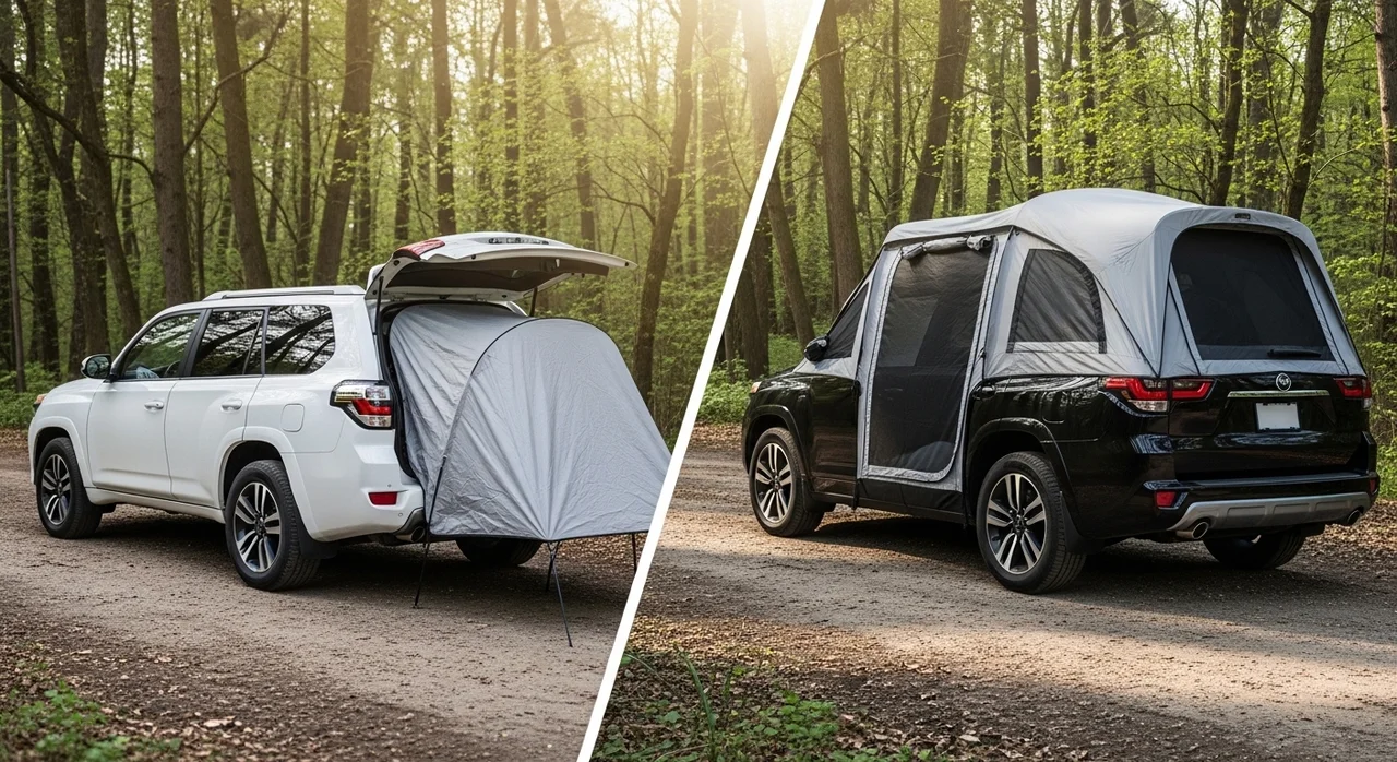 텐트 선택 가이드: 꼬리텐트 vs 도킹텐트