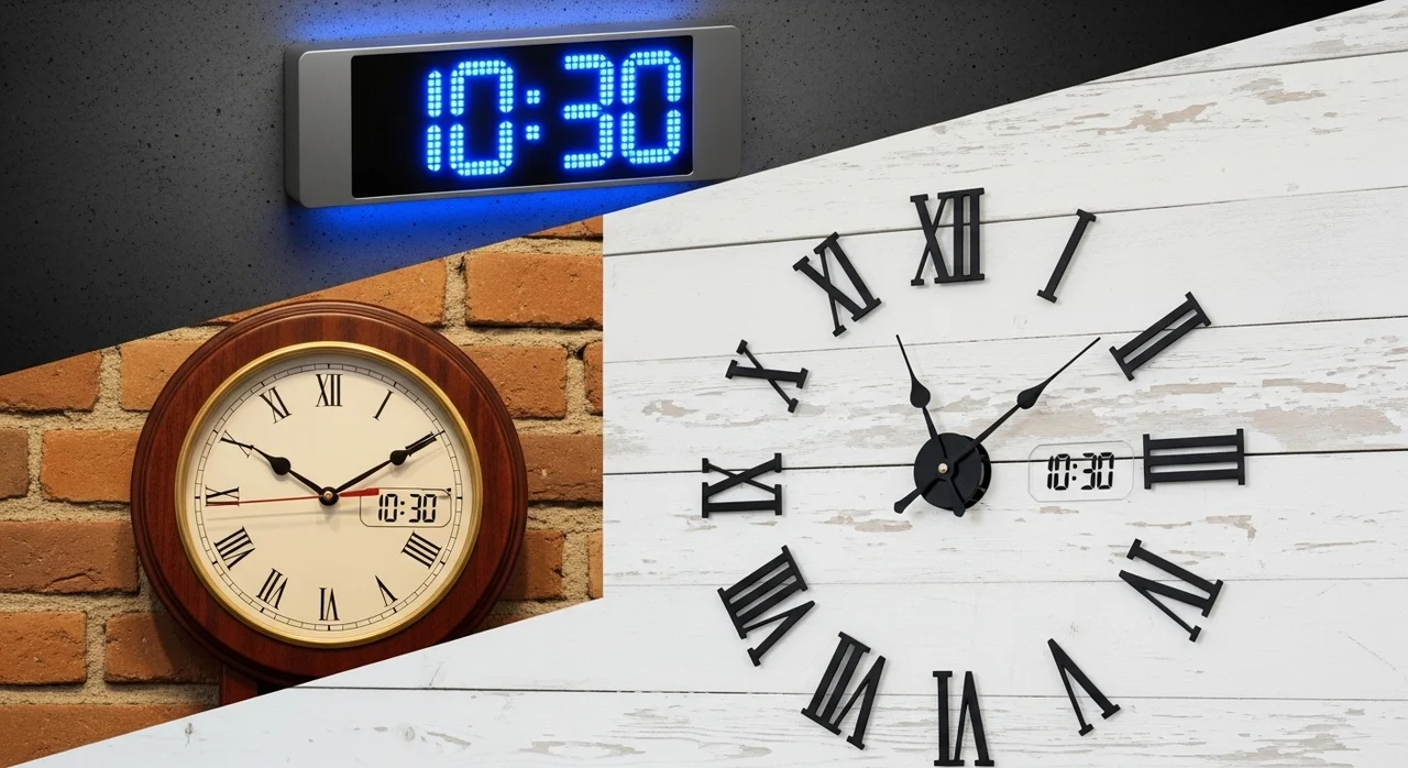 스타일에 따른 인테리어 시계 종류 비교