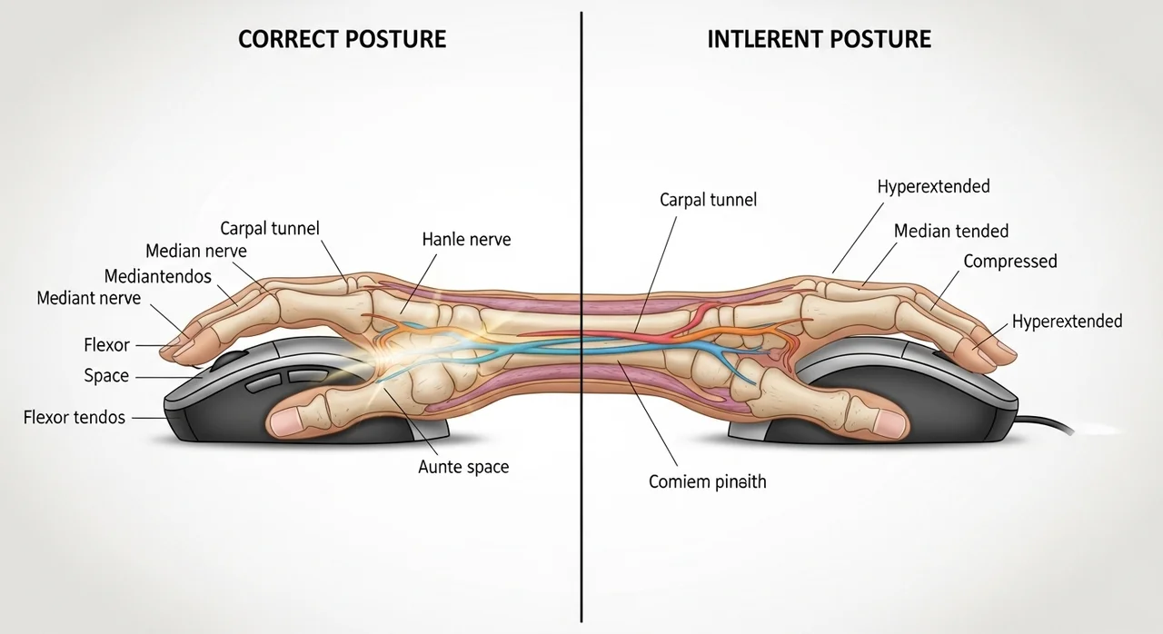 손목 터널 증후군 예방의 핵심은 '각도'