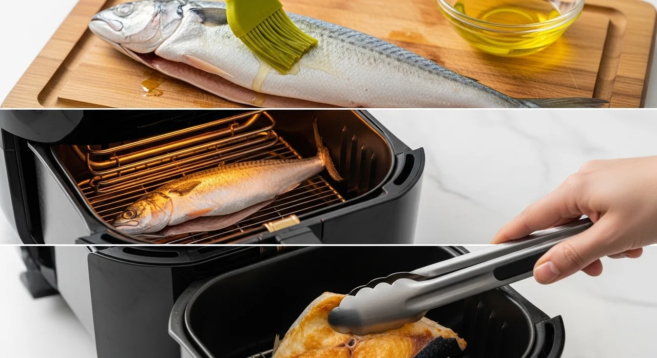 순서대로 따라하는 에어프라이어 조기 굽기 4단계