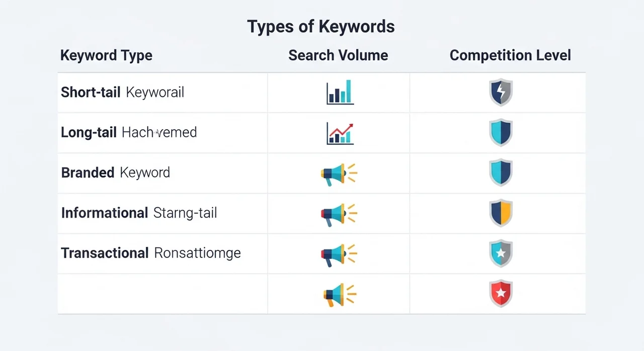 핵심 키워드 유형별 특징 한눈에 보기