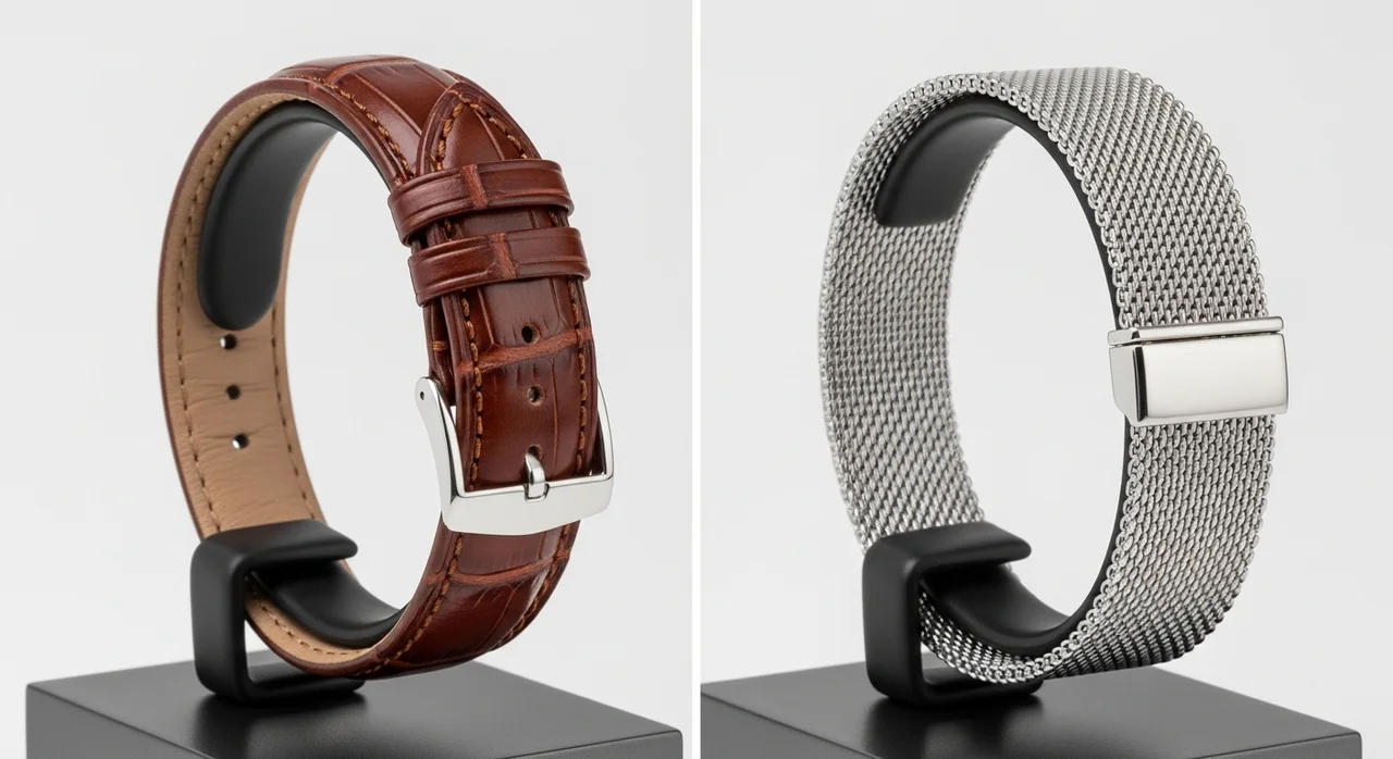 클래식과 세련미의 조화: 가죽 vs 메탈