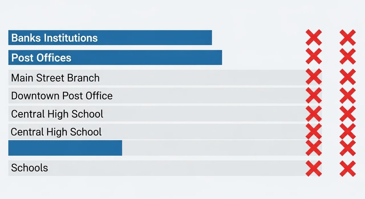 기관별 휴무 여부 한눈에 보기
