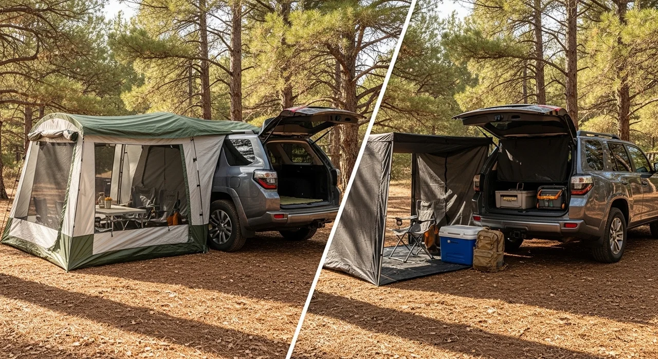 텐트 고민 해결: 도킹 텐트 vs 꼬리 텐트