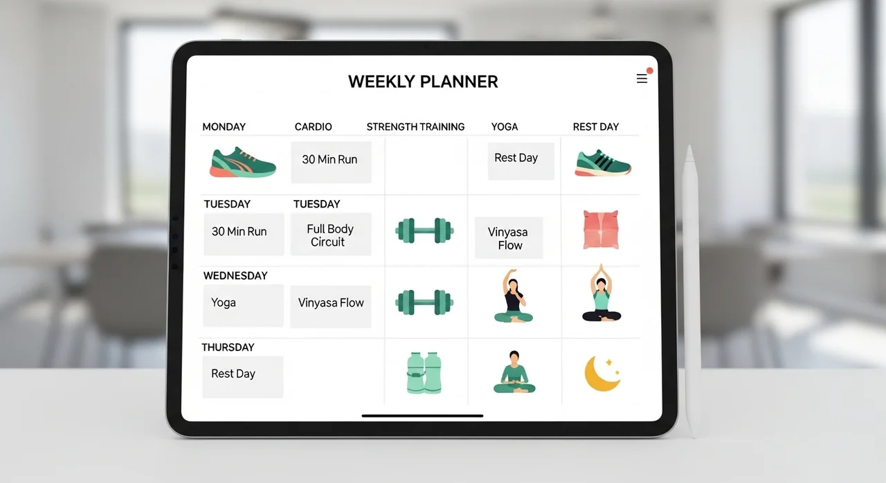 추천하는 주간 운동 스케줄 예시