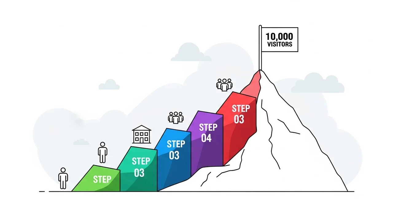 하루 방문자 1만 명 달성을 위한 4단계 로드맵