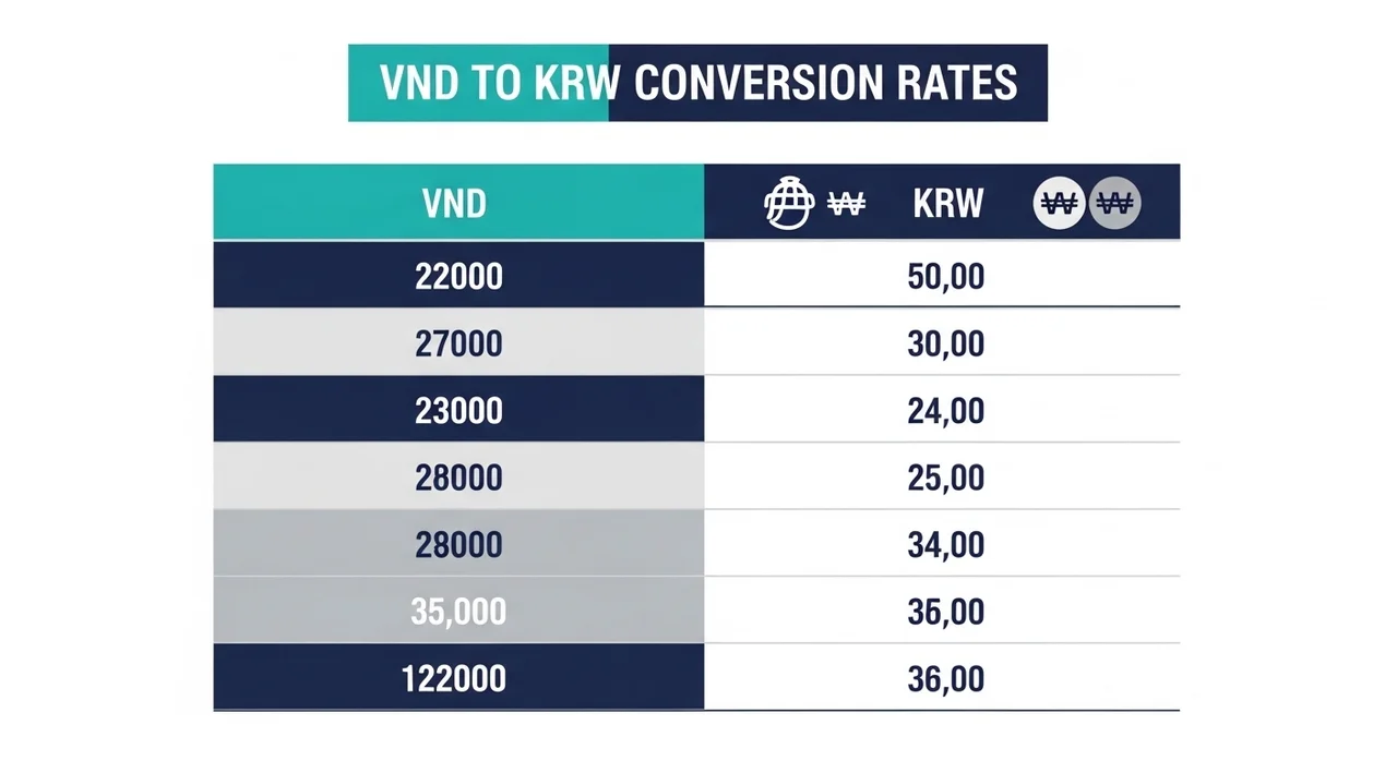 베트남 동(VND) 환율 기준표 한눈에 보기