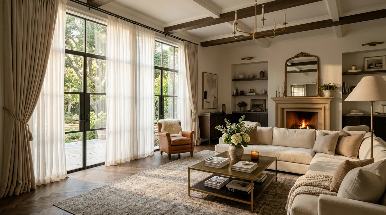 거실 커튼 인테리어 연출법, 분위기를 바꾸는 소재와 색상 선택 팁