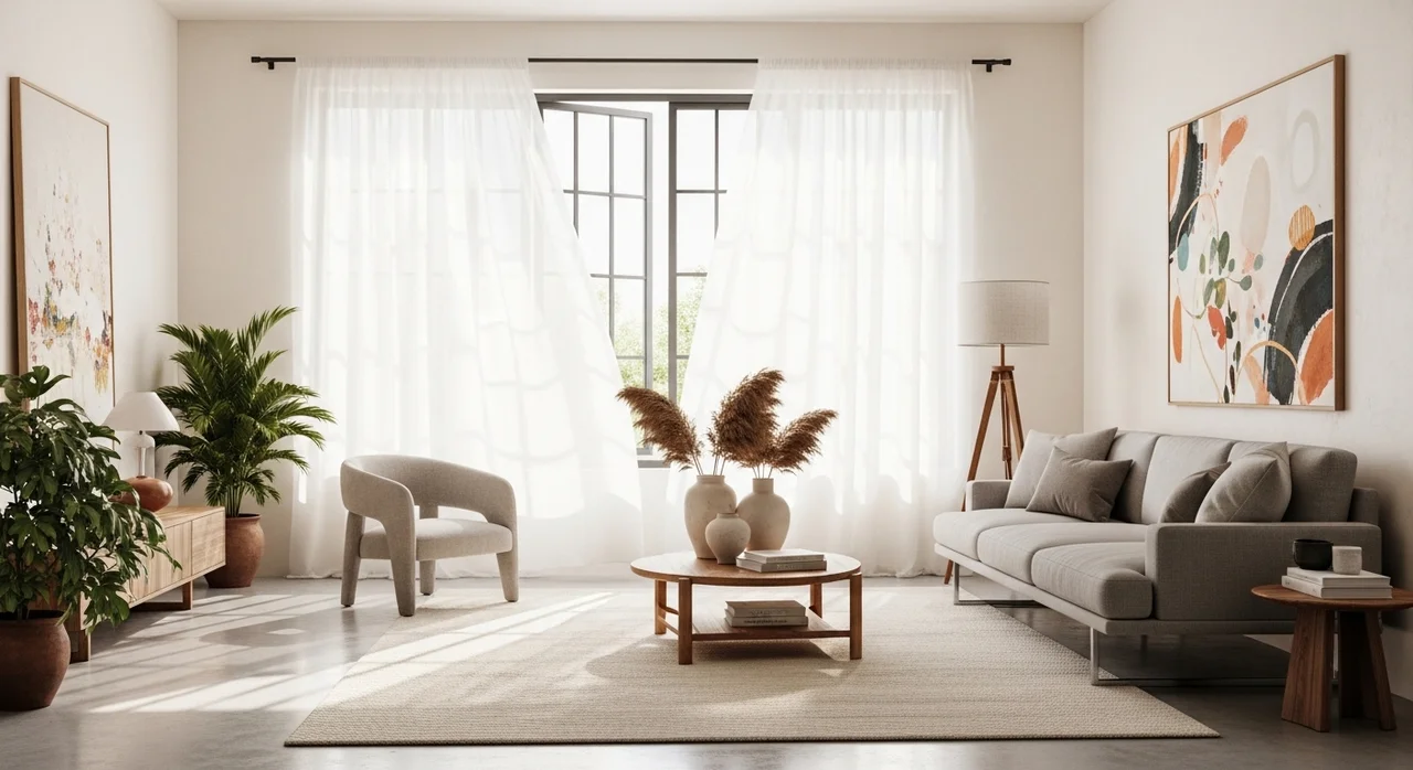 거실 분위기의 80%는 커튼이 결정합니다