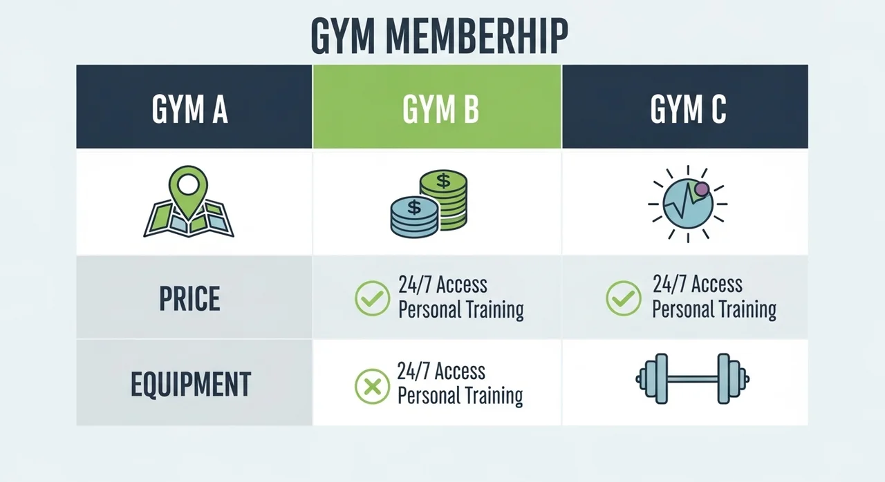 한눈에 비교하는 헬스장 선택 필수 기준