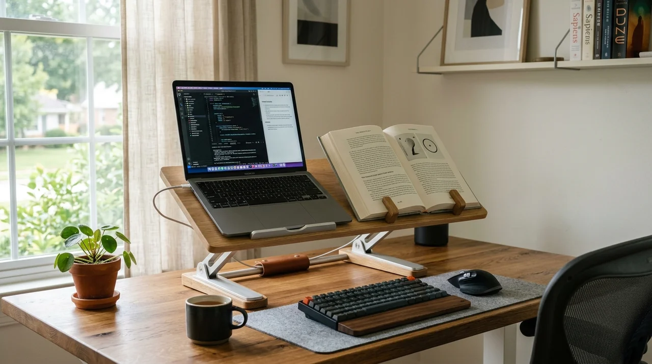 독서용 노트북 거치대 활용법, 거북목 예방하는 최적의 각도 세팅팁