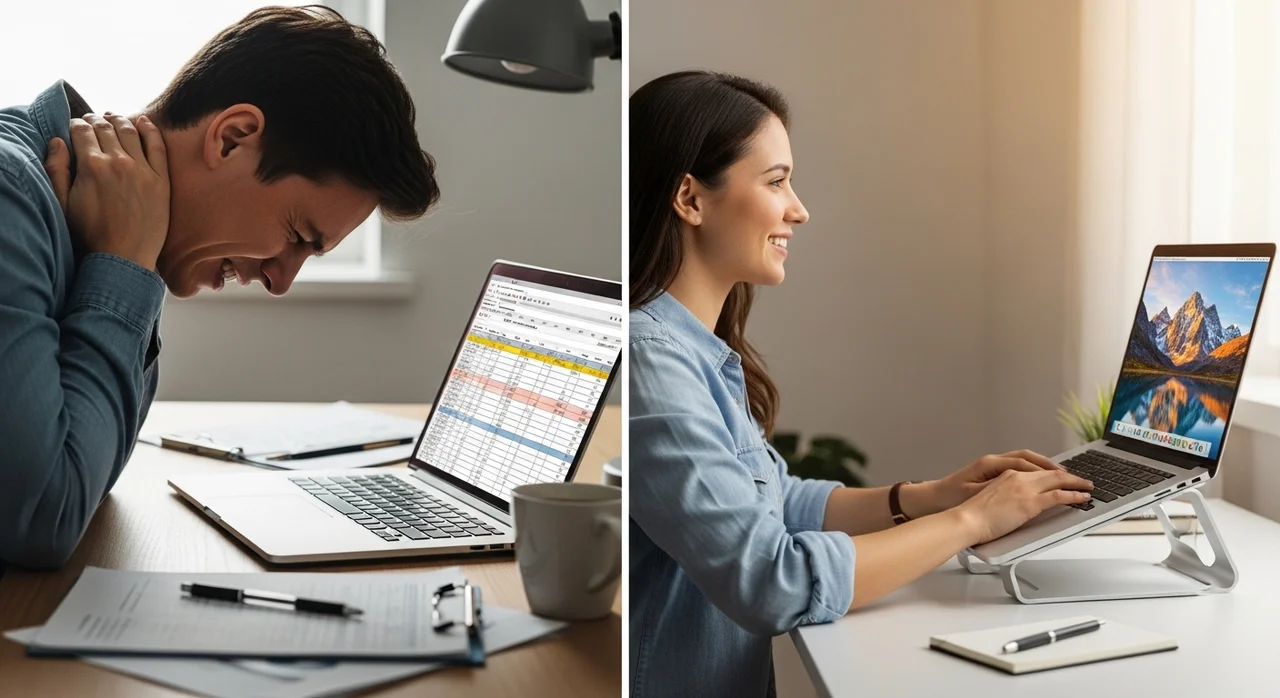 책상 앞 거북목 통증, 거치대 하나로 해결될까요?