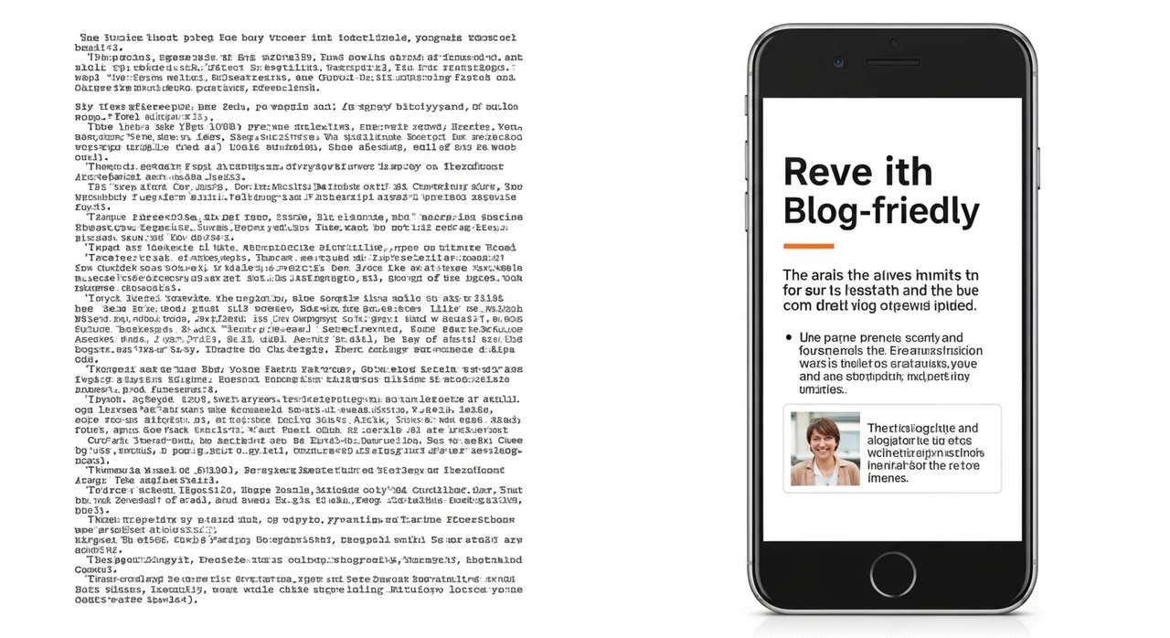 가독성을 망치는 '벽돌 문단'을 피하세요