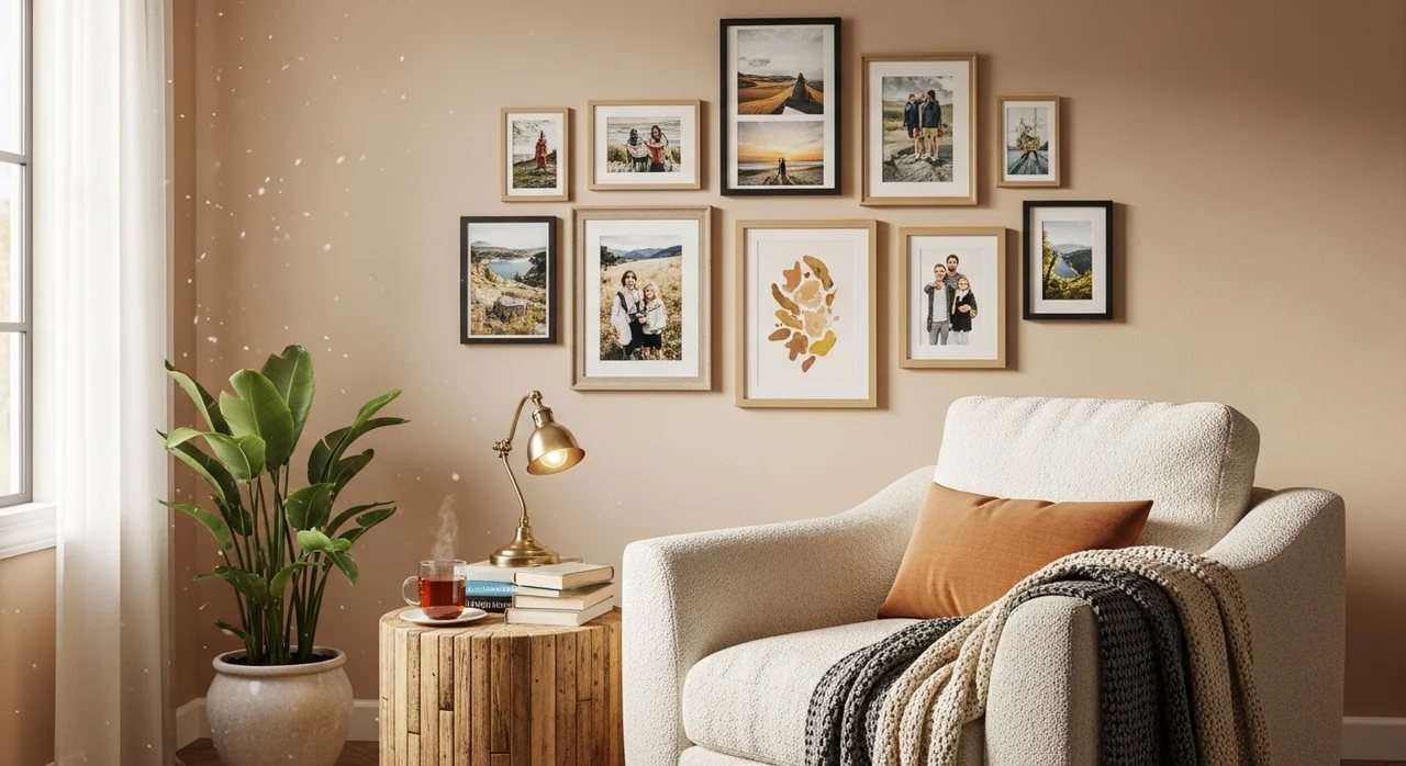 인테리어 벽지 색상과 액자 조화로 완성하는 힐링 공간